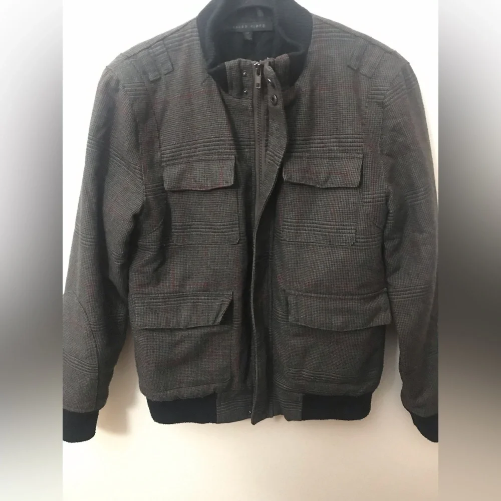 URBAN outfitters standard cloth mens wool blend plaid bomber jacket size S